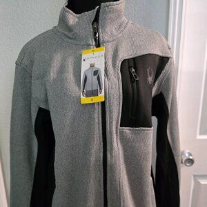 Spyder Full Zip Gray and Black Jacket - Men's Small
